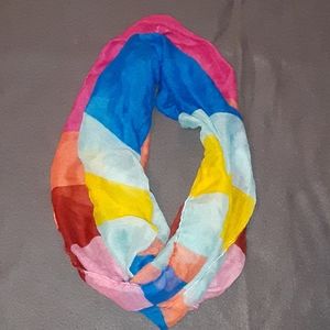 Pink and Blue Multicolored Scarf